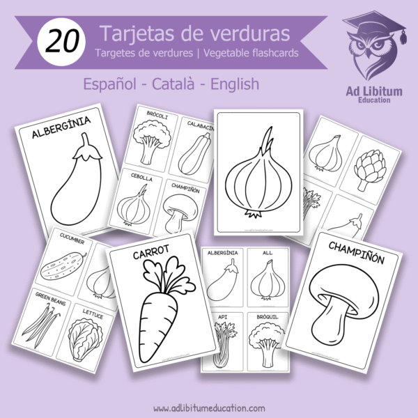 Tarjetas de Verduras para Imprimir